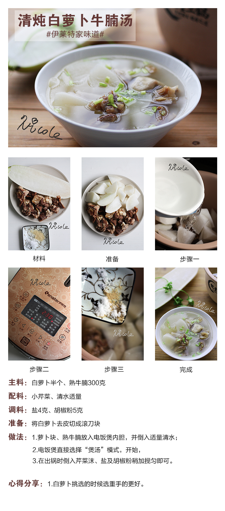 清燉白蘿卜牛腩湯